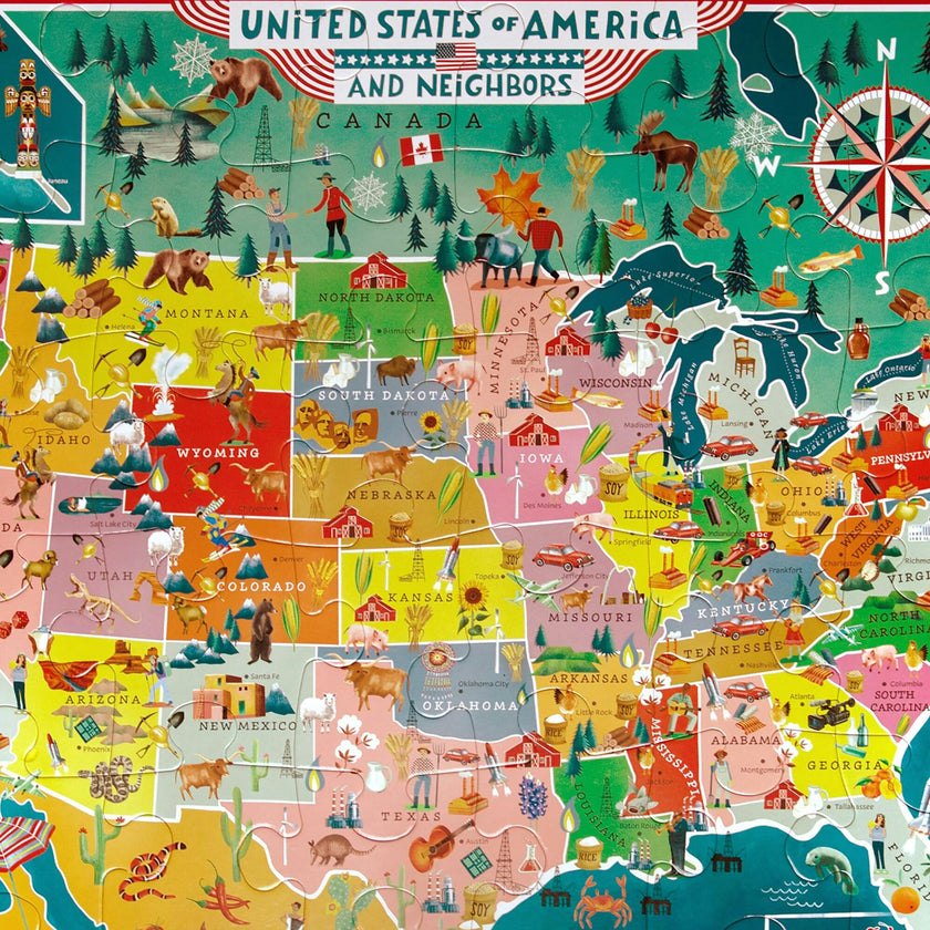Giant Puzzle: USA Map - 48 Piece