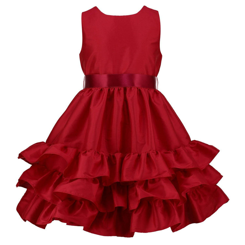 Bella Frill Satin Girls Party Dress