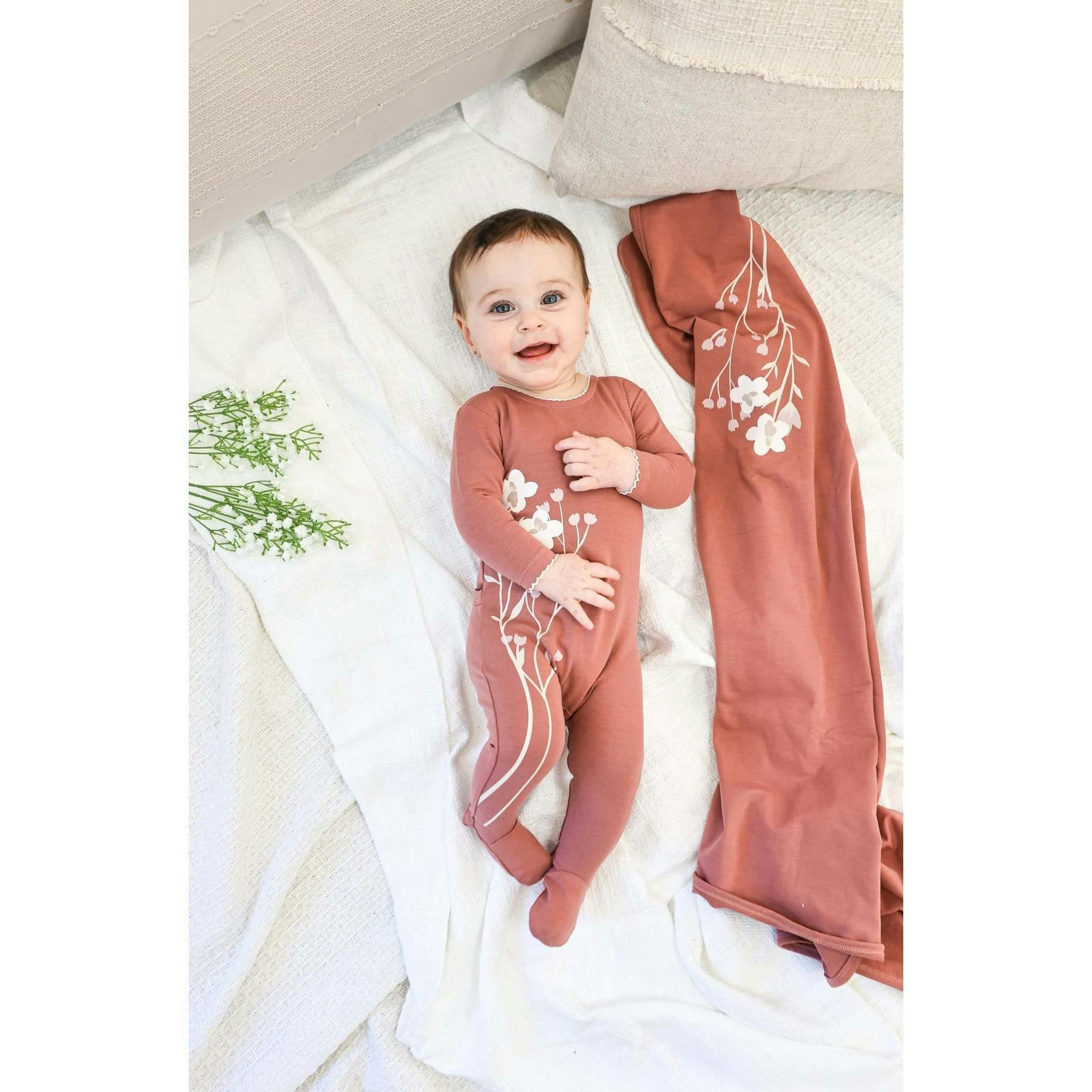 Blooming Bouquet Footie and Beanie Set
