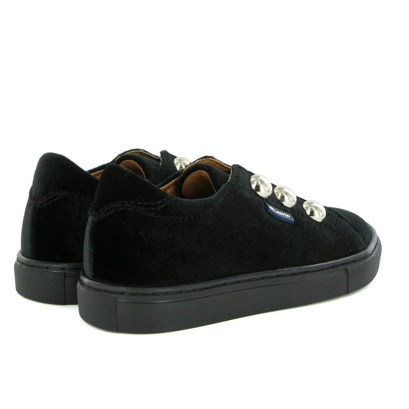 Velvet Slip On Sneaker, Black