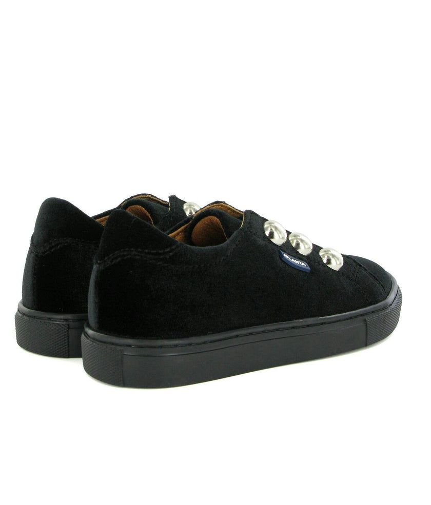 Velvet Slip On Sneaker, Black