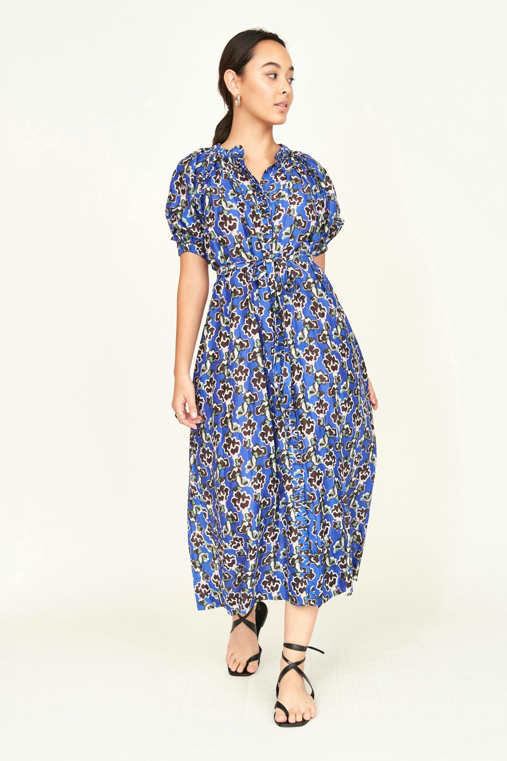 Somerset Dress in Lapis Wildflower