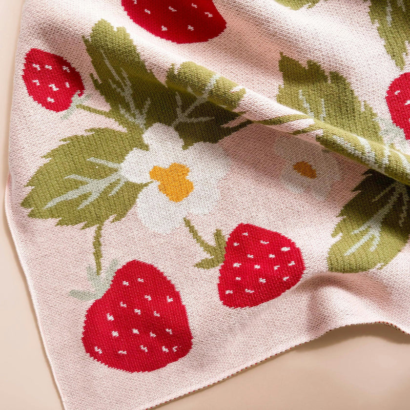 Blanket Hat Teether Gift Set - Strawberry