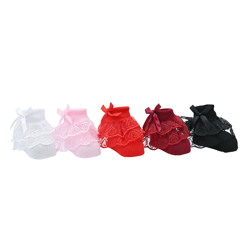 Laced Ribbon Bow Socks Set