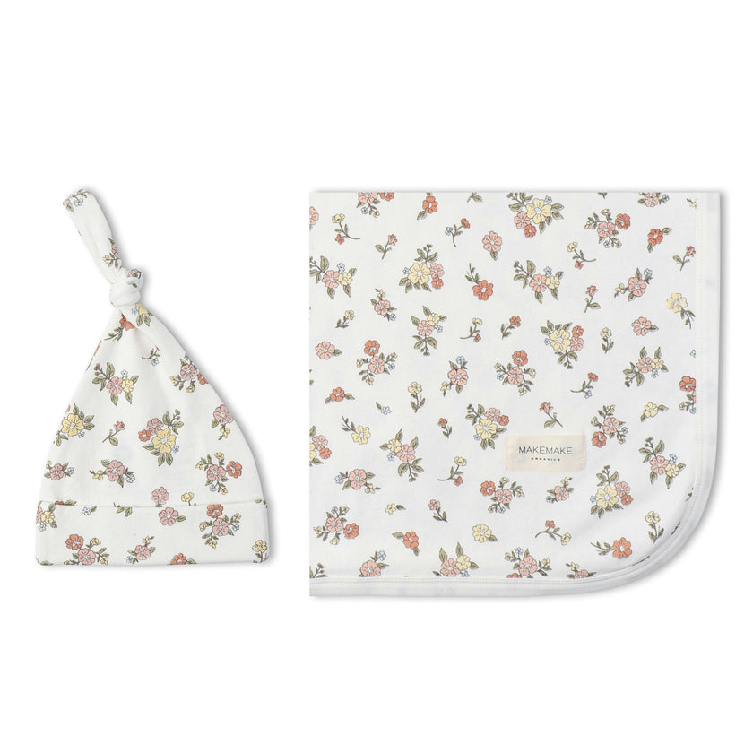 Organic Swaddle Blanket & Hat Set