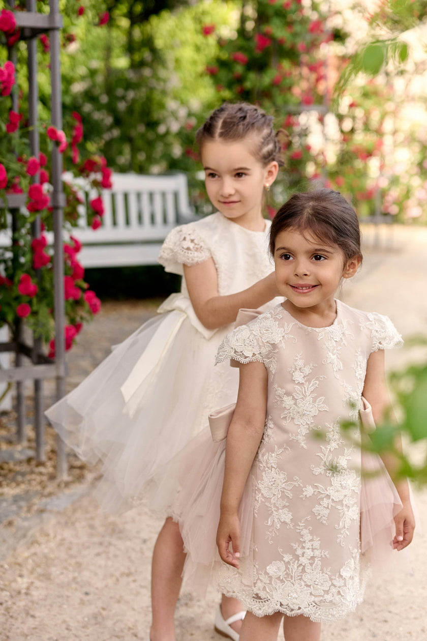 Premium French Lace Haute Couture Powder Pink Dress