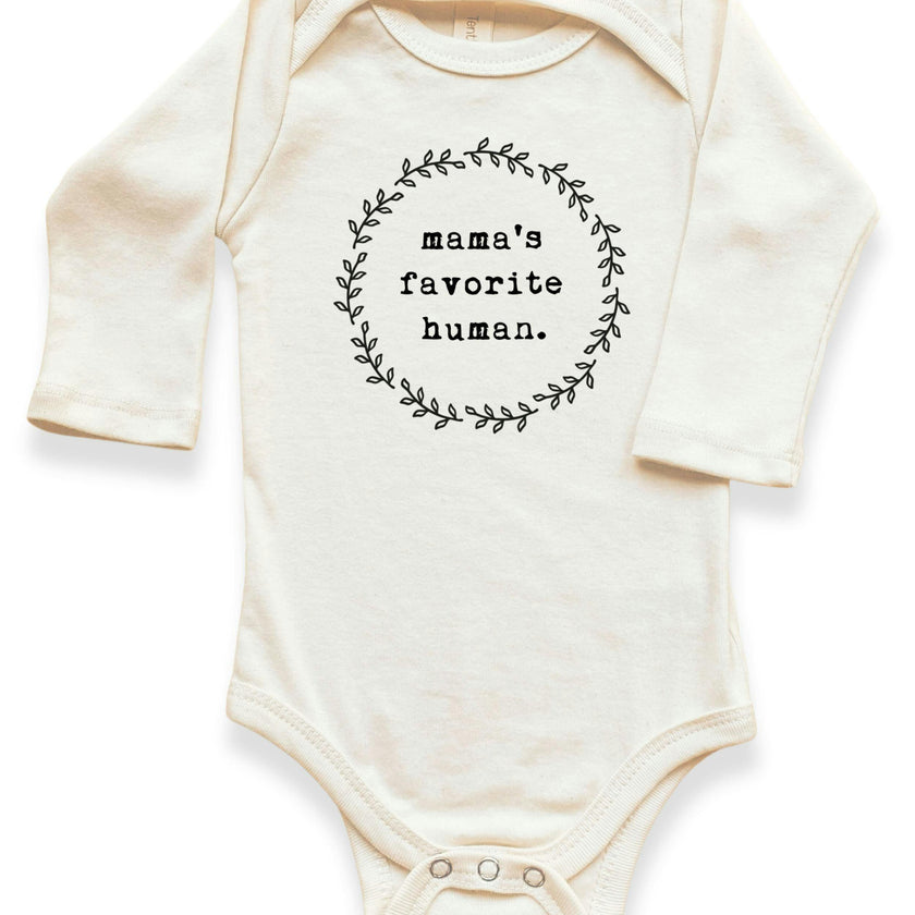 Mama's Favorite Human Organic Bodysuit Long Sleeve