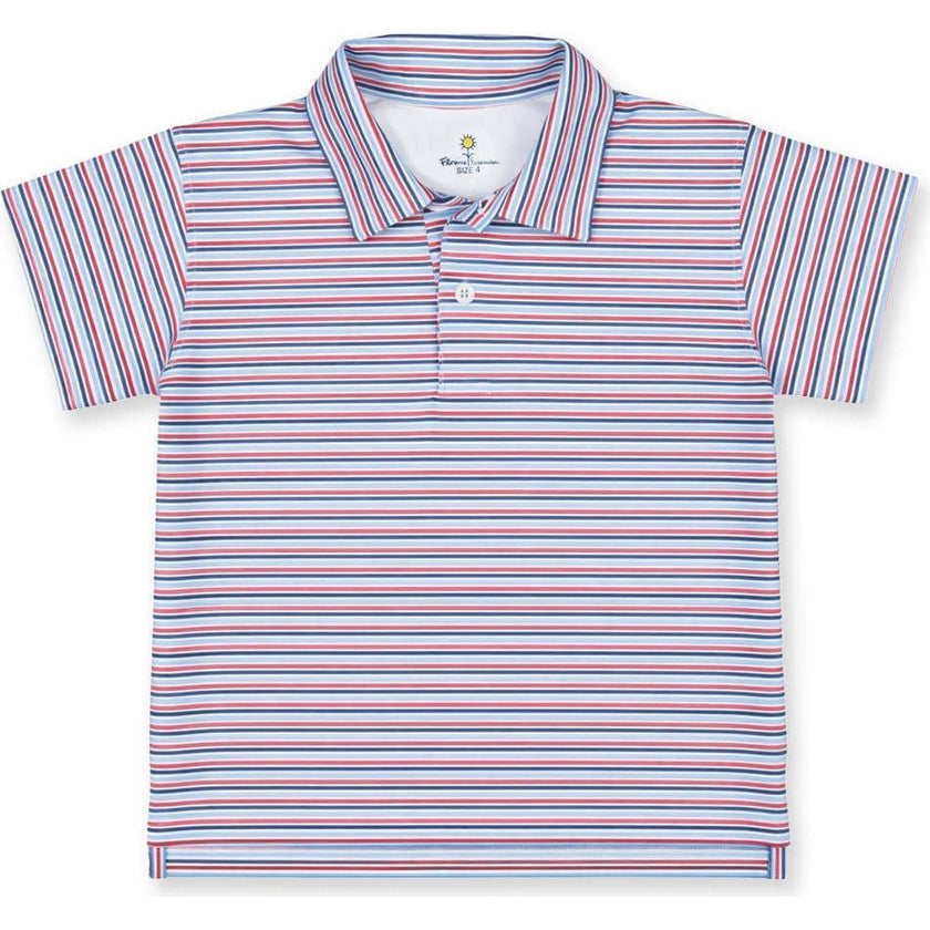 Stripe Print Performance Knit Polo
