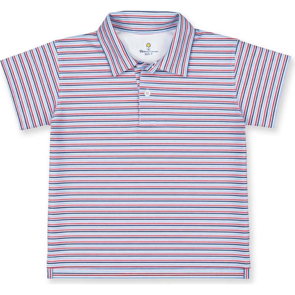Stripe Print Performance Knit Polo