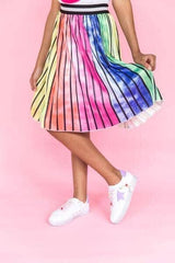 Ombre Stripe Midi Skirt