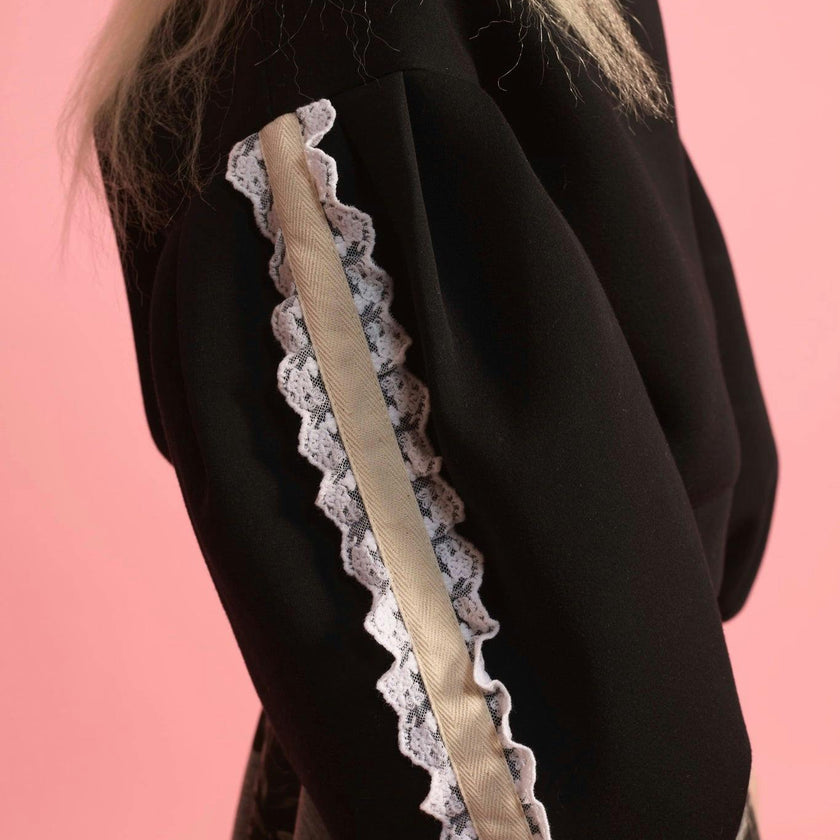 Neoprene Lace Ballon Sweatshirt