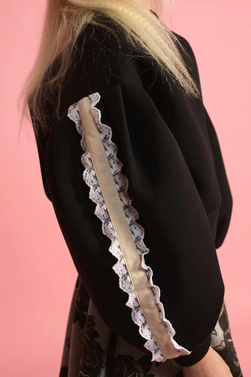 Neoprene Lace Ballon Sweatshirt