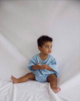 Cory Pocket Romper in Dream Blue