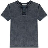 Wash Denim Henley T- Shirt