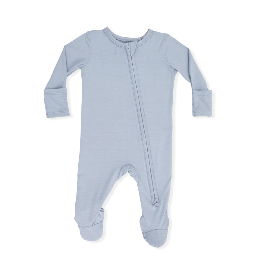 Solid Niagara Mist - 2 Way Zipper Footie
