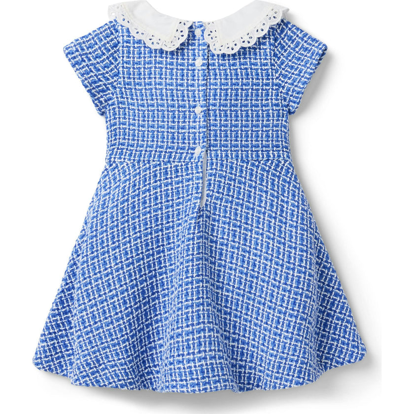 The Collared Tweed Dress, Blue