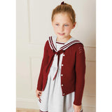 Openwork Cardigan In Burgundy (6mths-10yrs)