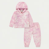 Marble Stripe Rib Hoodie and Jogger Set