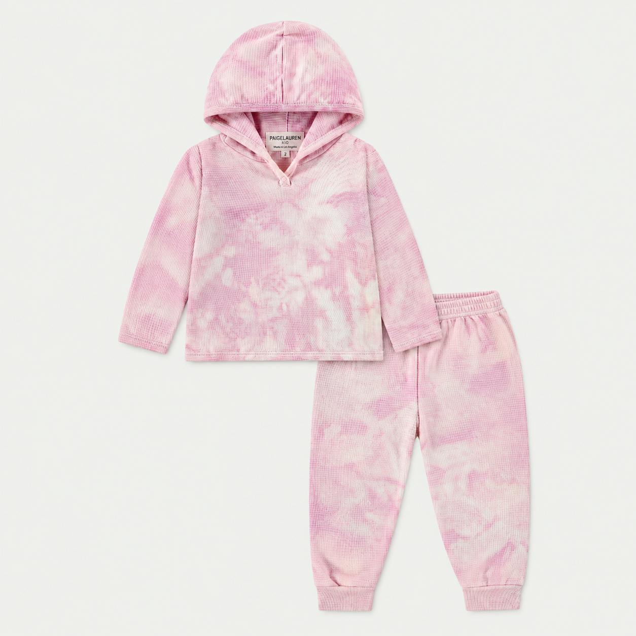 Marble Stripe Rib Hoodie and Jogger Set
