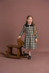 Stretch Plaid High Waist Dress Ash Rose
