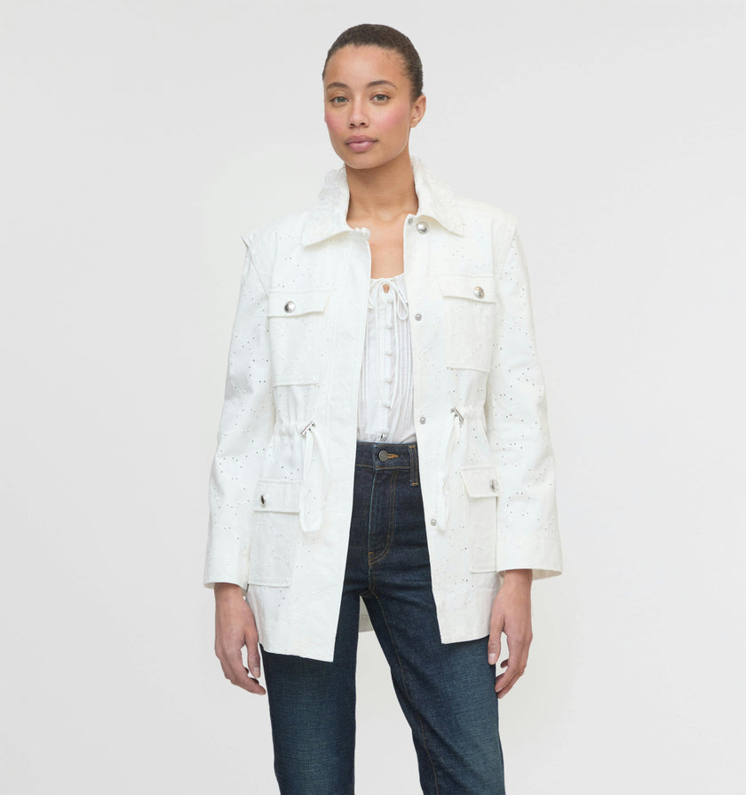 The Gillian Jacket - Ivory Eyelet