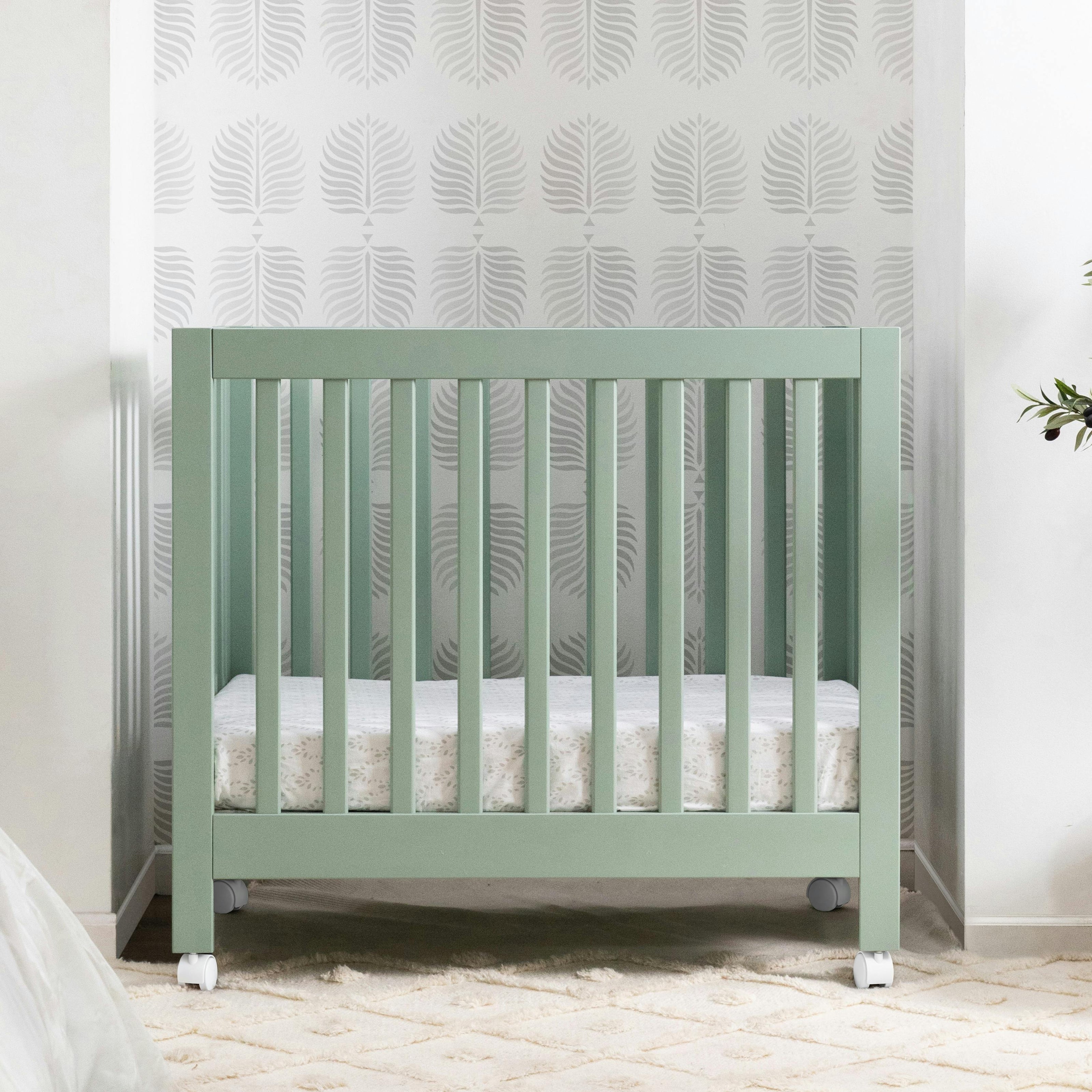 Origami Mini Crib in Light Sage