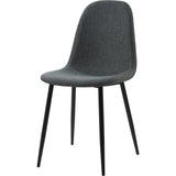 Minimalista Fabric Dining Chair with Black Metal Legs