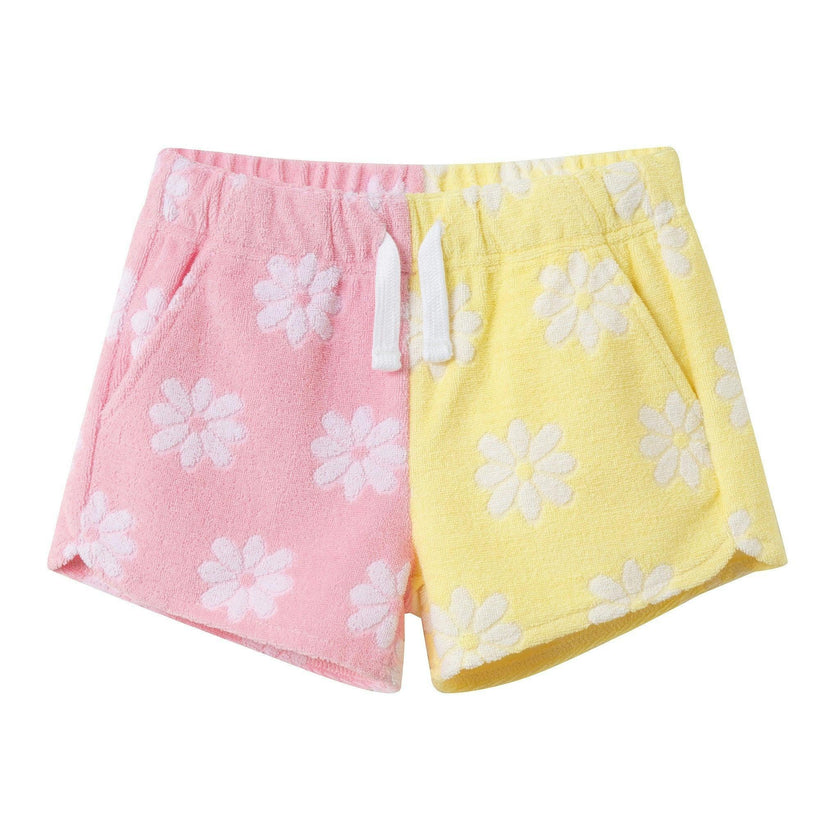 Girls Colorblocked Terry Short | Pink Floral