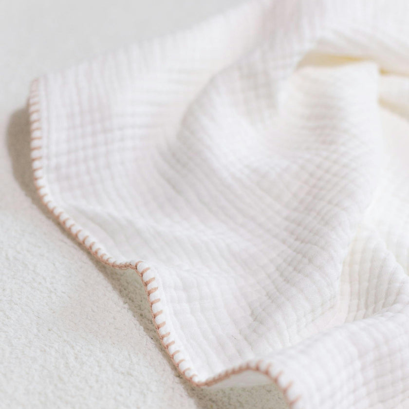 4 Layer Muslin Blanket (Brown, Pink)