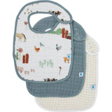 Cotton Muslin Classic Bib 3 Pack - Farmyard