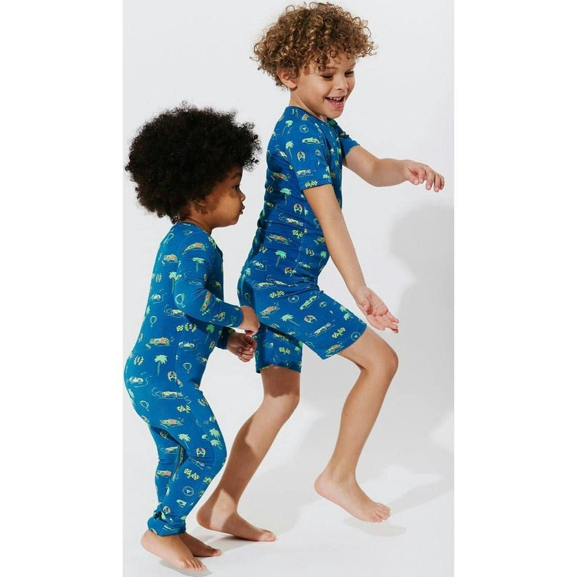 Monaco Blue Bamboo Convertible Footie