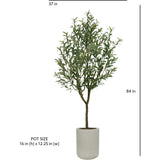 Artificial 7' Olive Tree with Artisan Mediterranean Planter