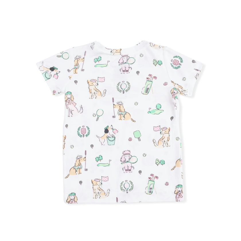 Country Club Dogs Pink - Short Sleeve Loungewear Set