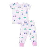 Vintage Golf Carts Pink - Short Sleeve Loungewear Set