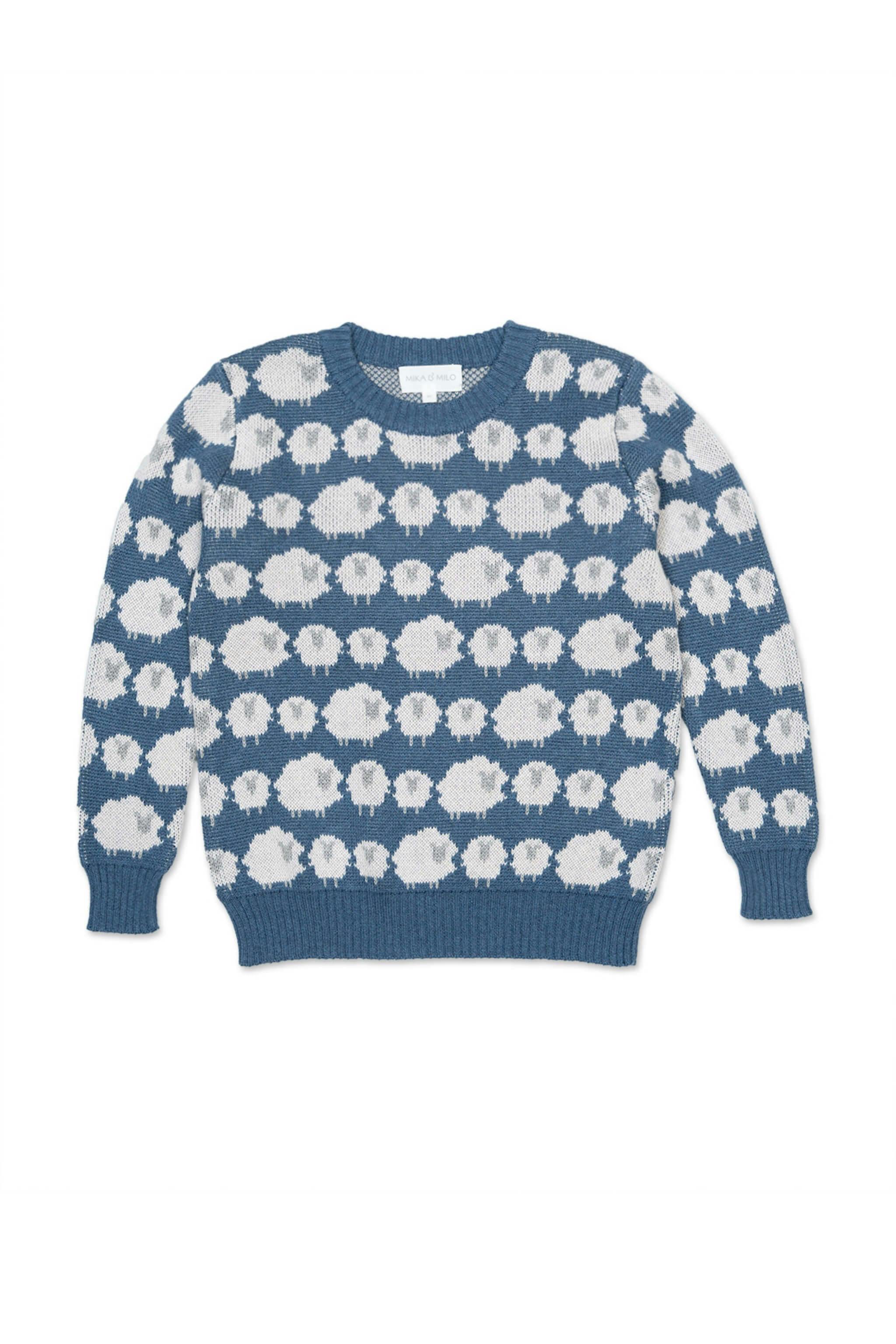 Flock of Sheep Jumper | Bluestone Blue