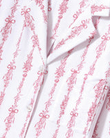The Olivia Wide Leg Pima Pajama Set in Pink Mayfair Toile