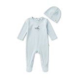 Sail Boat Bunny Print Footie