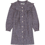 Quinn Girls Mini Hearts Print Ruffle Front Dress, Pink