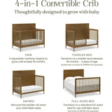 Ambrosia 4-in-1 Convertible Crib in Natural Walnut