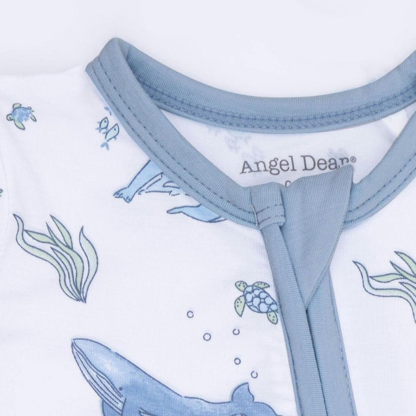 Watercolor Blue Whales - Convertible Romper