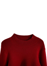 Ruby Red Ruffle-Knit Sweater