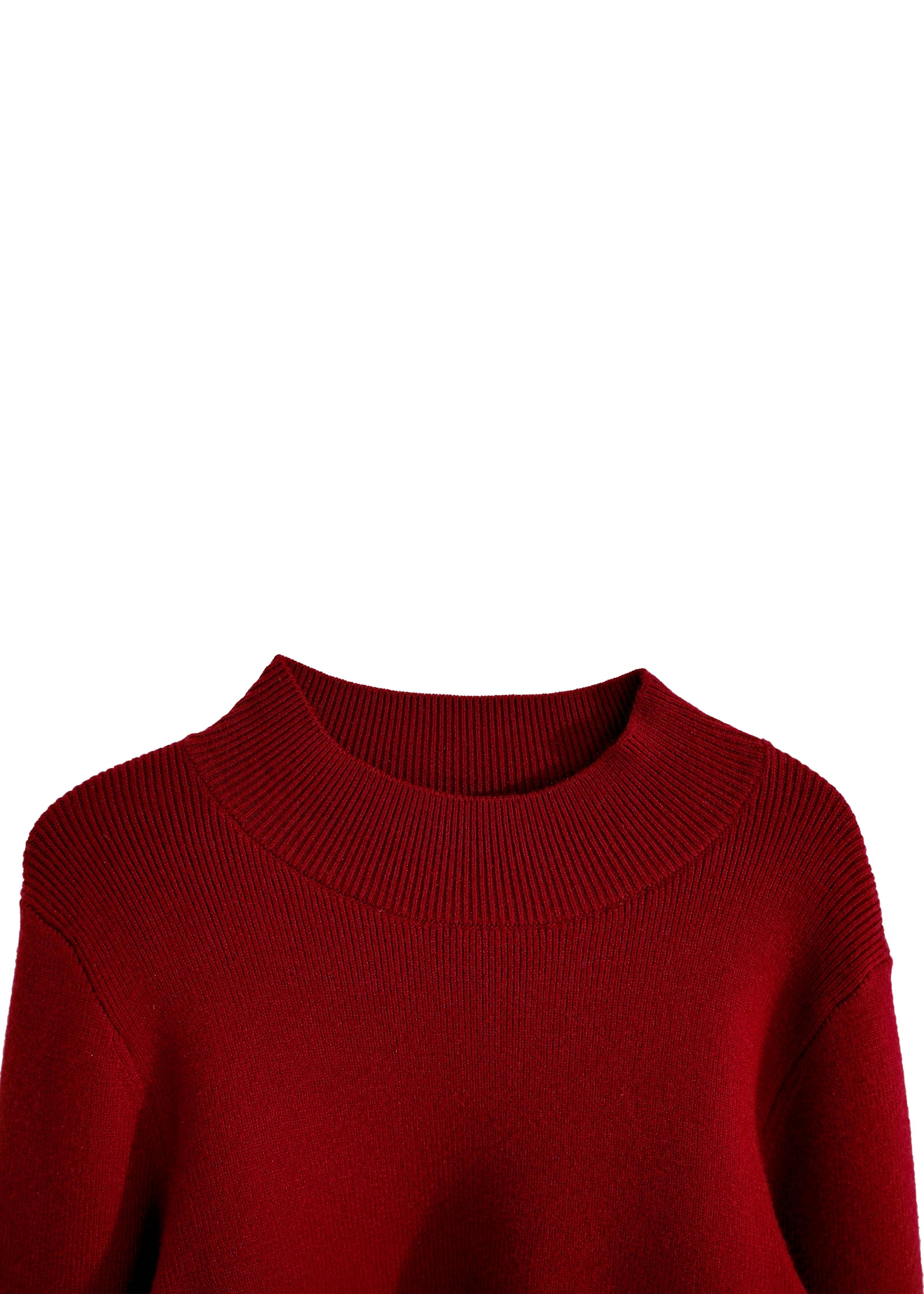 Ruby Red Ruffle-Knit Sweater