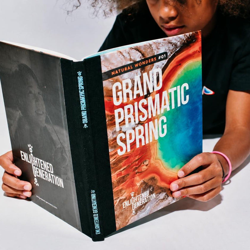 Grand Prismatic Spring Gift Box with Rainbow Pocket Kids Zip-Up Hoodie, Book, and Activities