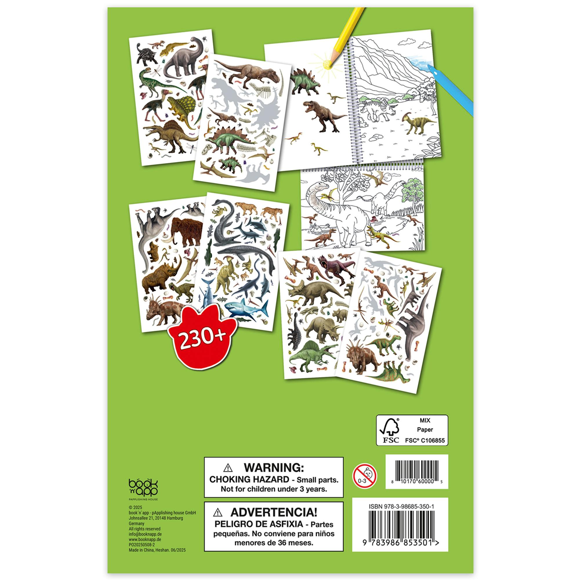 Color & Sticker Fun: Dinosaurs