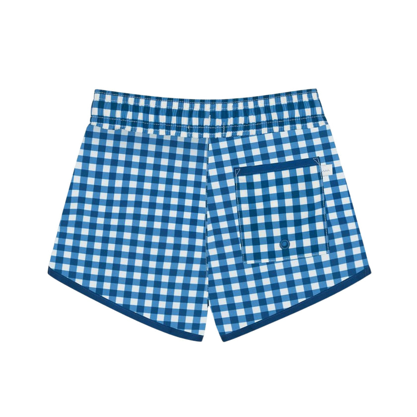 boys navy picnic gingham boardie