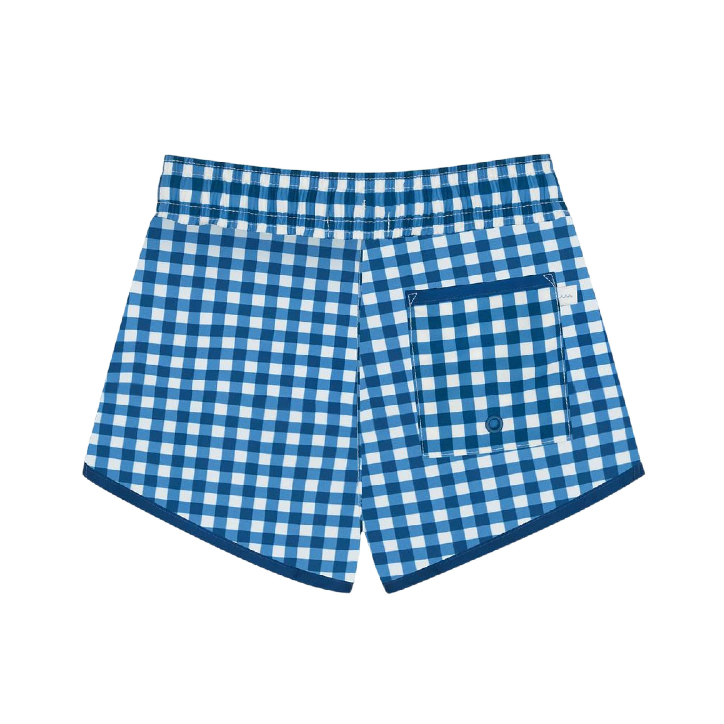 boys navy picnic gingham boardie