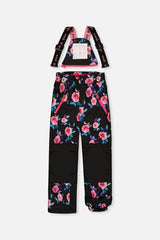 Two Piece Play Snowsuit Black Rose Print