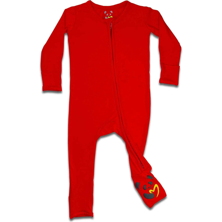 Winterberry Red Bamboo Convertible Footie