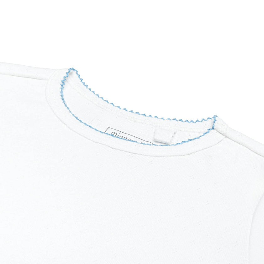 unisex white pointelle pajamas set