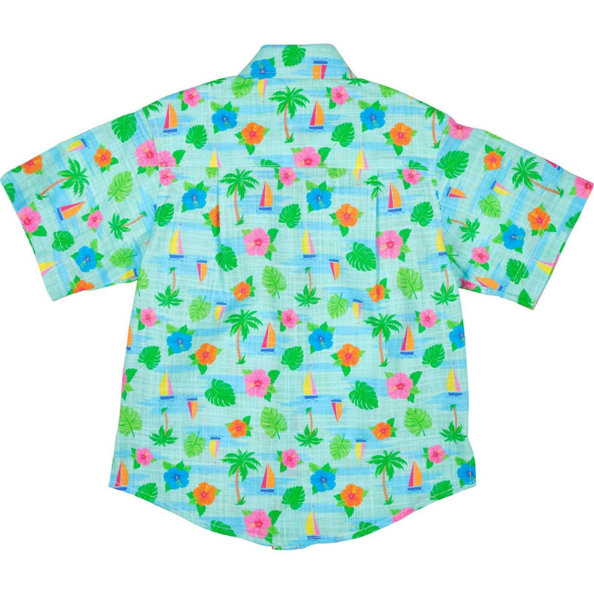 Printed Linen-Look Camp Shirt
